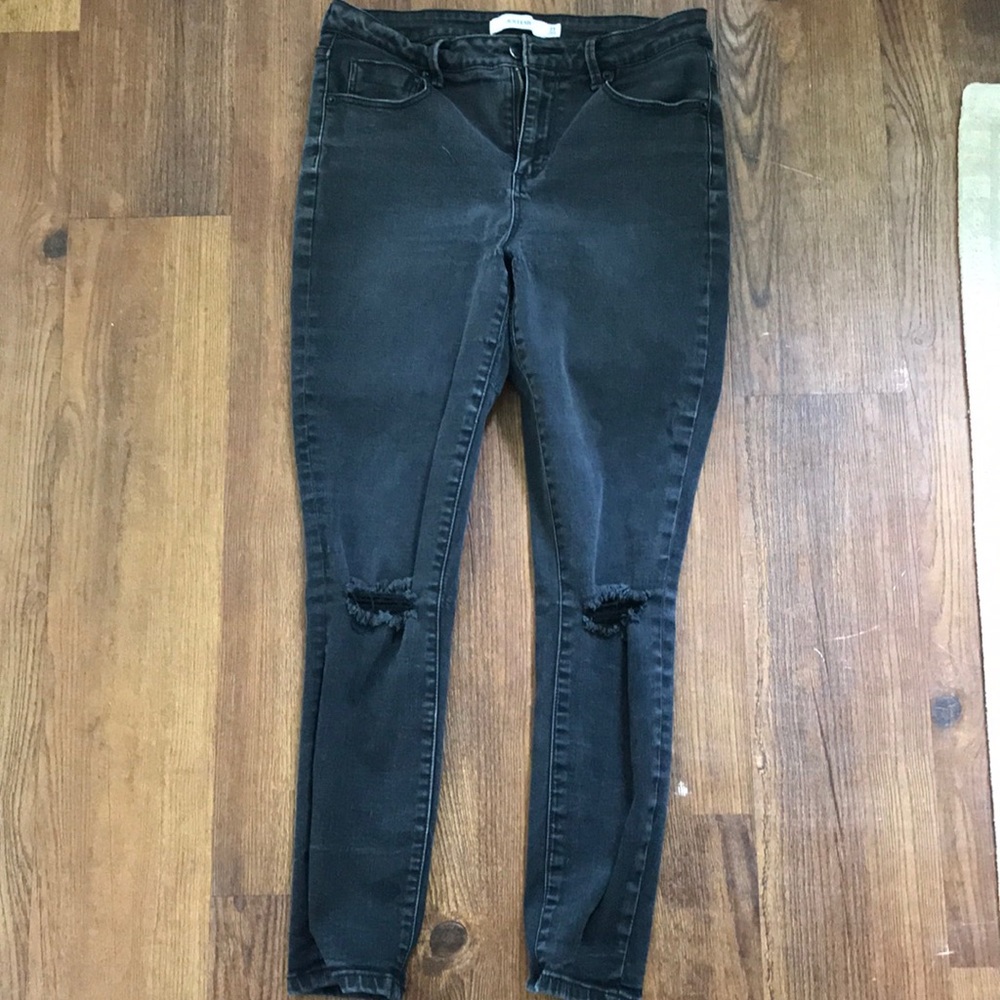 Washed black justfab high rise skinny jeans